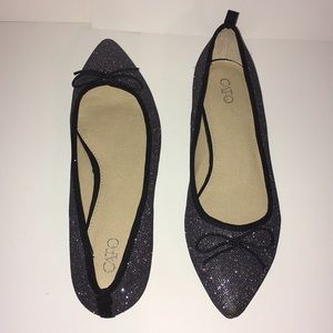 Black/silver Cato flats 9